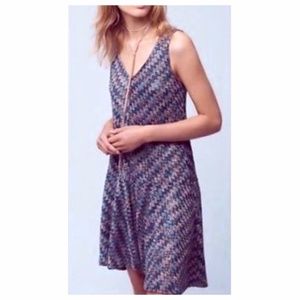 Anthropology Maeve Chevron Drop Waist Dress